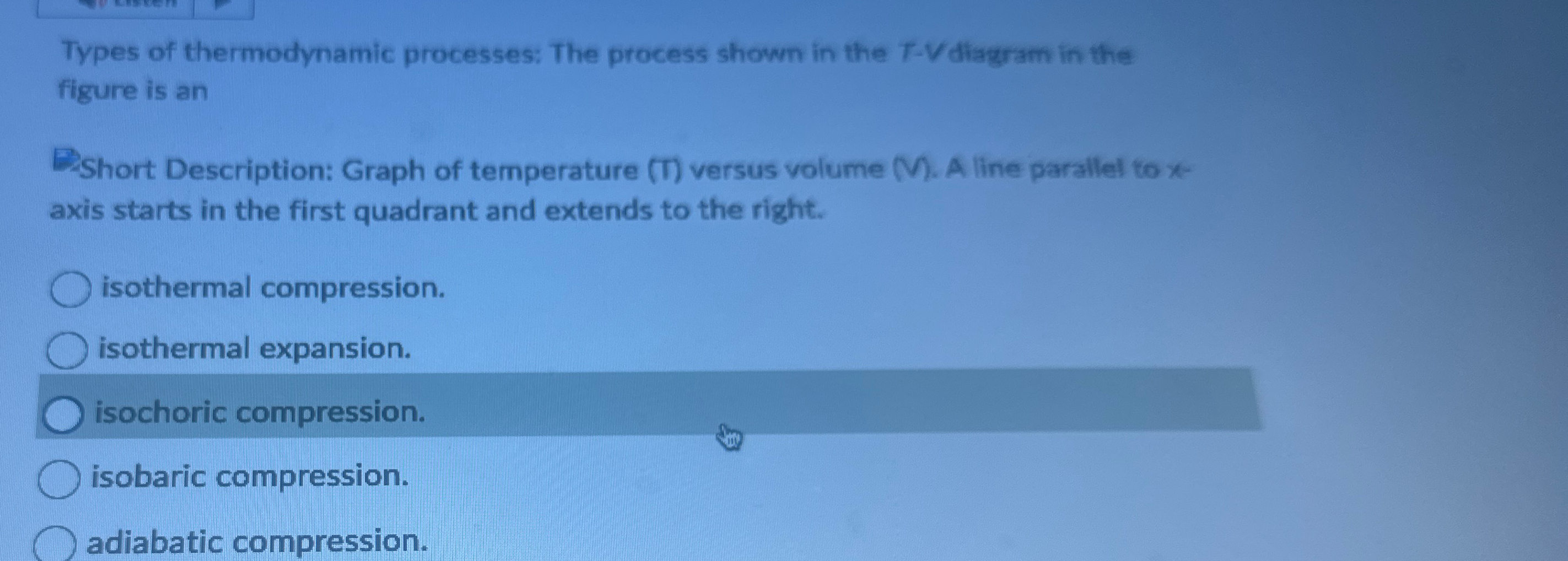 Solved Types of thermodynamic processes: The process shown | Chegg.com