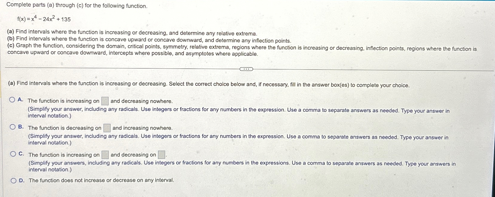 Solved Complete Parts (a) ﻿through (c) ﻿for The Following 