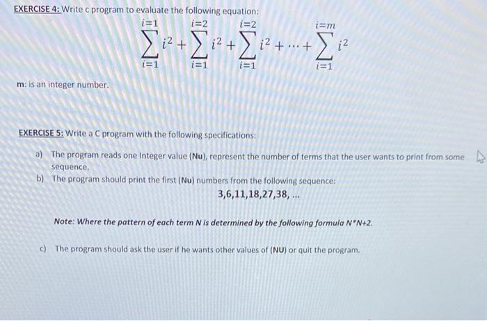 Solved Exercise 1 Write C Programs That Prints The Chegg Com