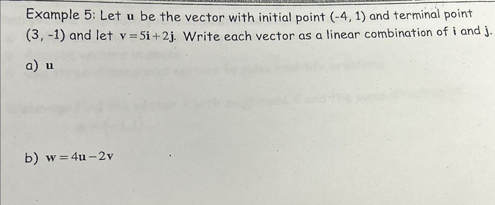Solved Example 5: Let u ﻿be the vector with initial point | Chegg.com