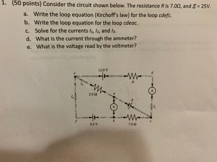 Solved 1. (50 Points) Consider The Circuit Shown Below. The | Chegg.com