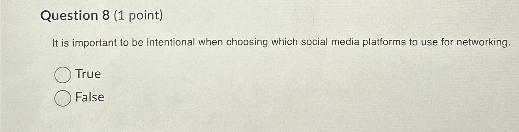 Solved Question 8 (1 ﻿point)It is important to be | Chegg.com