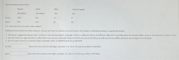 Here are cata on two furmo a-1. Calculate the | Chegg.com