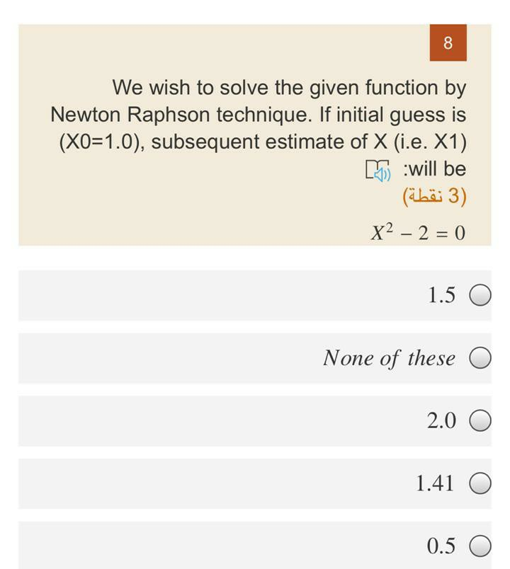 Solved 8 We wish to solve the given function by Newton | Chegg.com