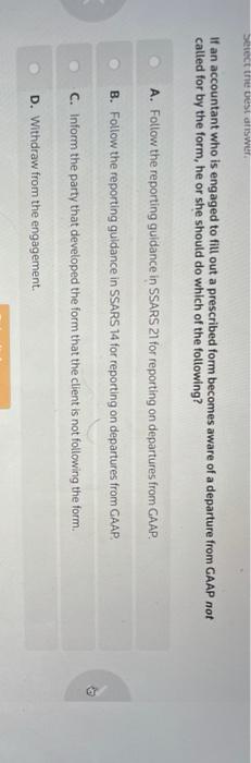 Solved Select the best answer An accountant can accept a | Chegg.com