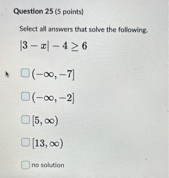 Solved Select all answers that solve the following. ∣x+3∣=6 | Chegg.com