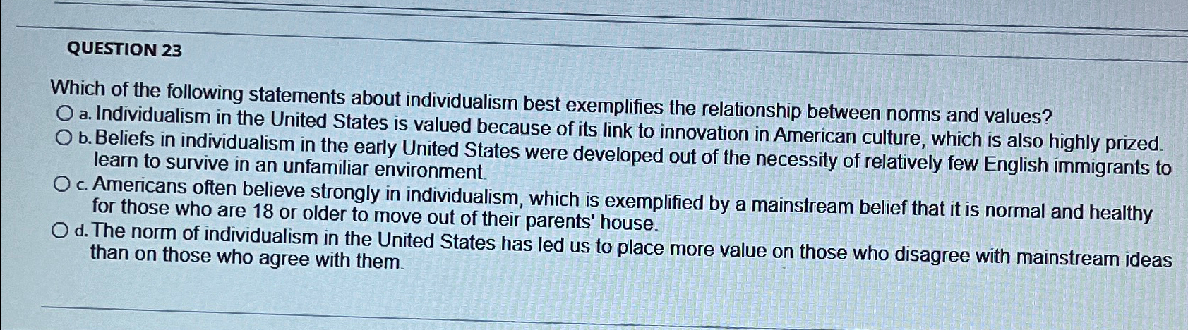 Solved QUESTION 23Which of the following statements about | Chegg.com