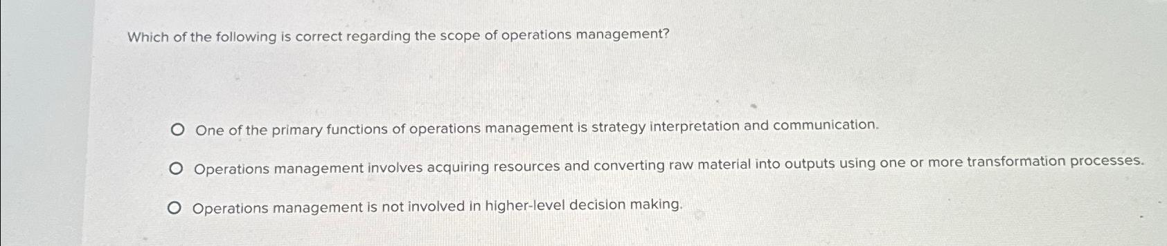 Solved Which of the following is correct regarding the scope | Chegg.com