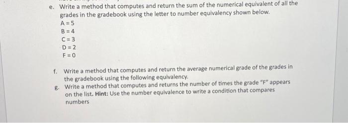 Solved e. Write a method that computes and return the sum of | Chegg.com