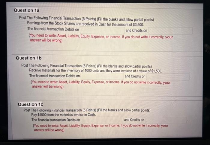 Solved Post The Following Financial Transaction (5 Points) | Chegg.com