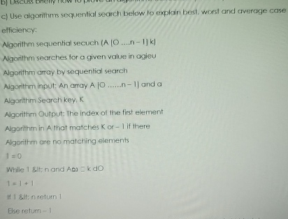 Solved What are the steps to c) Use aigorithms sequential | Chegg.com