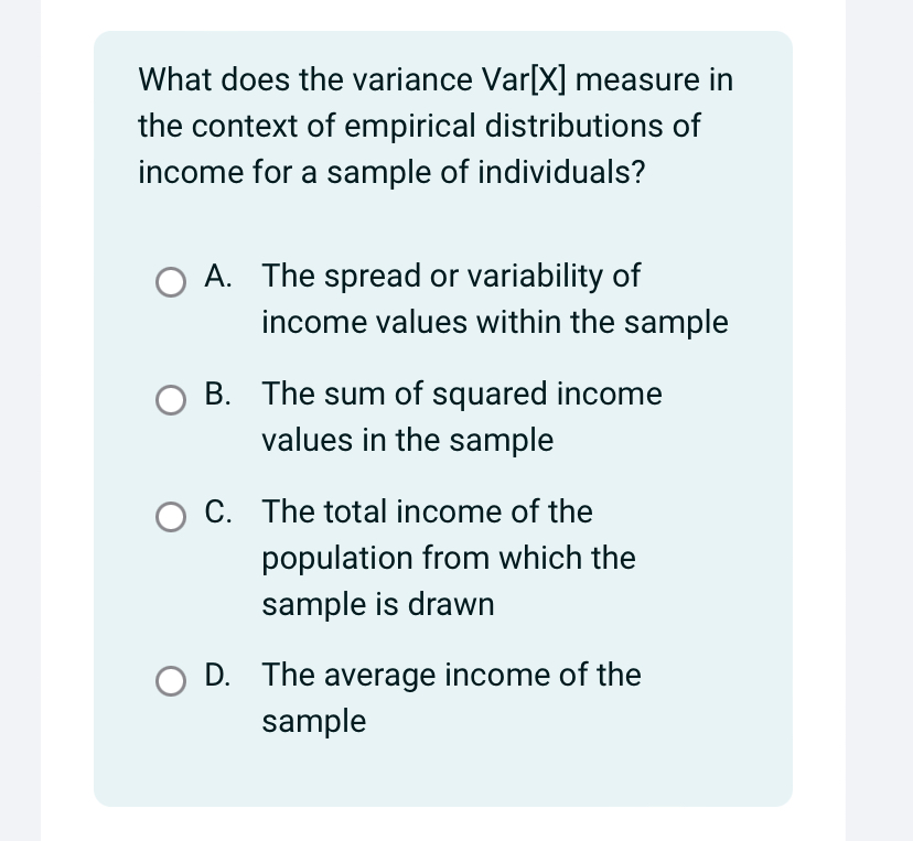 Solved What does the variance Var[x] ﻿measure in the context | Chegg.com