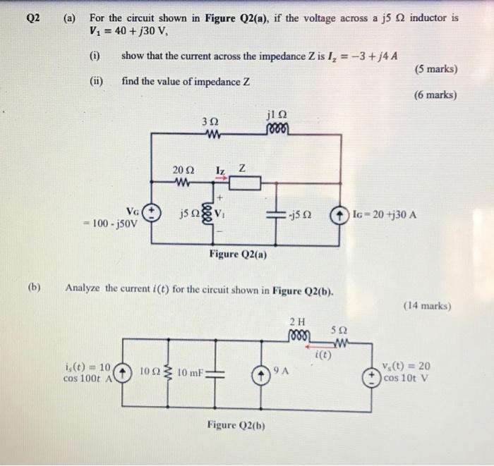 Solved Q2 (a) For the circuit shown in Figure Q2(a), if the | Chegg.com