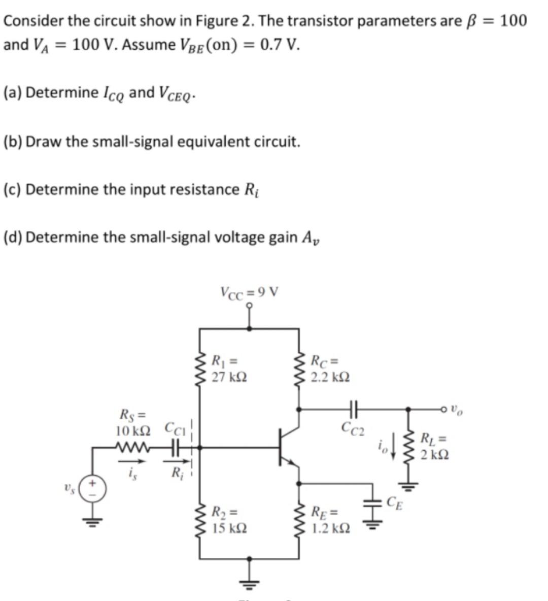 Solved Consider the circuit show in Figure 2 . The | Chegg.com