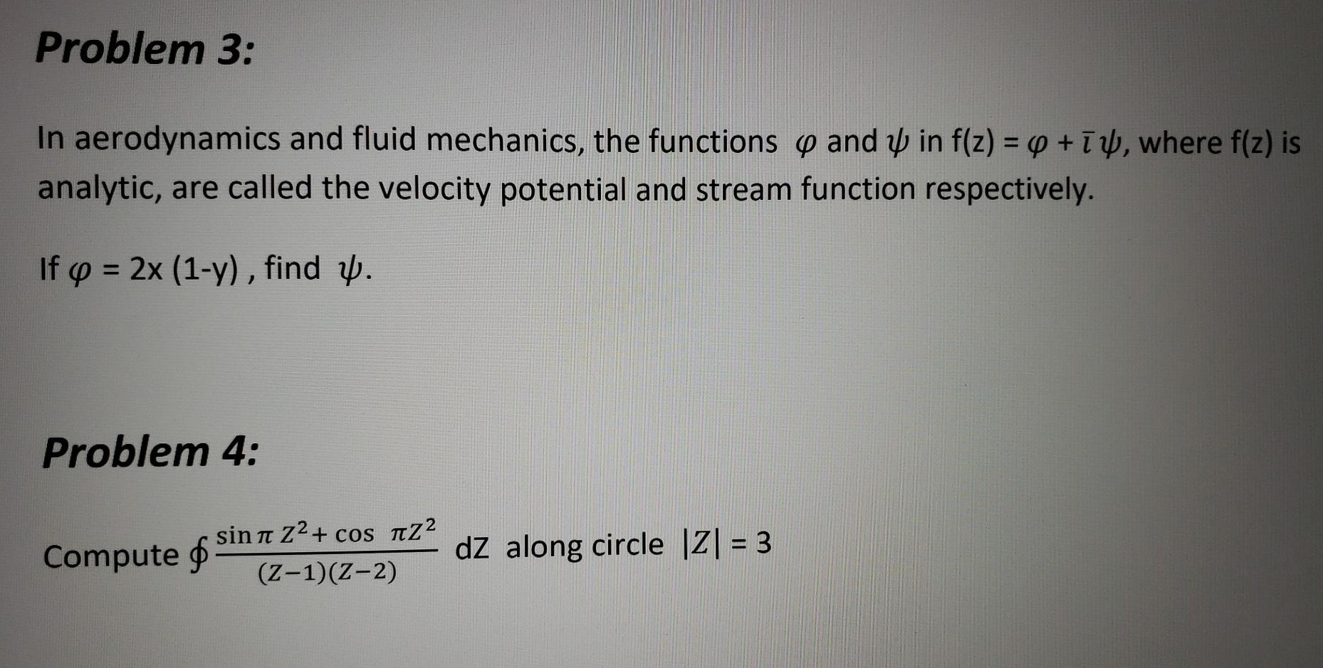 Solved Problem 3: In aerodynamics and fluid mechanics, the | Chegg.com
