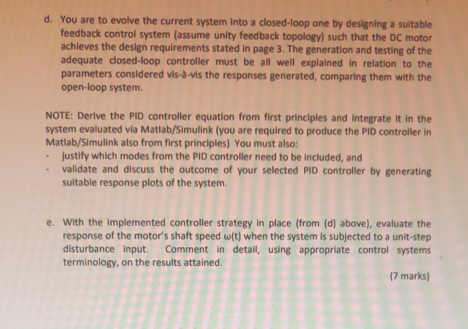 Solved Analysis of a DC motor speed control Shoulder A | Chegg.com