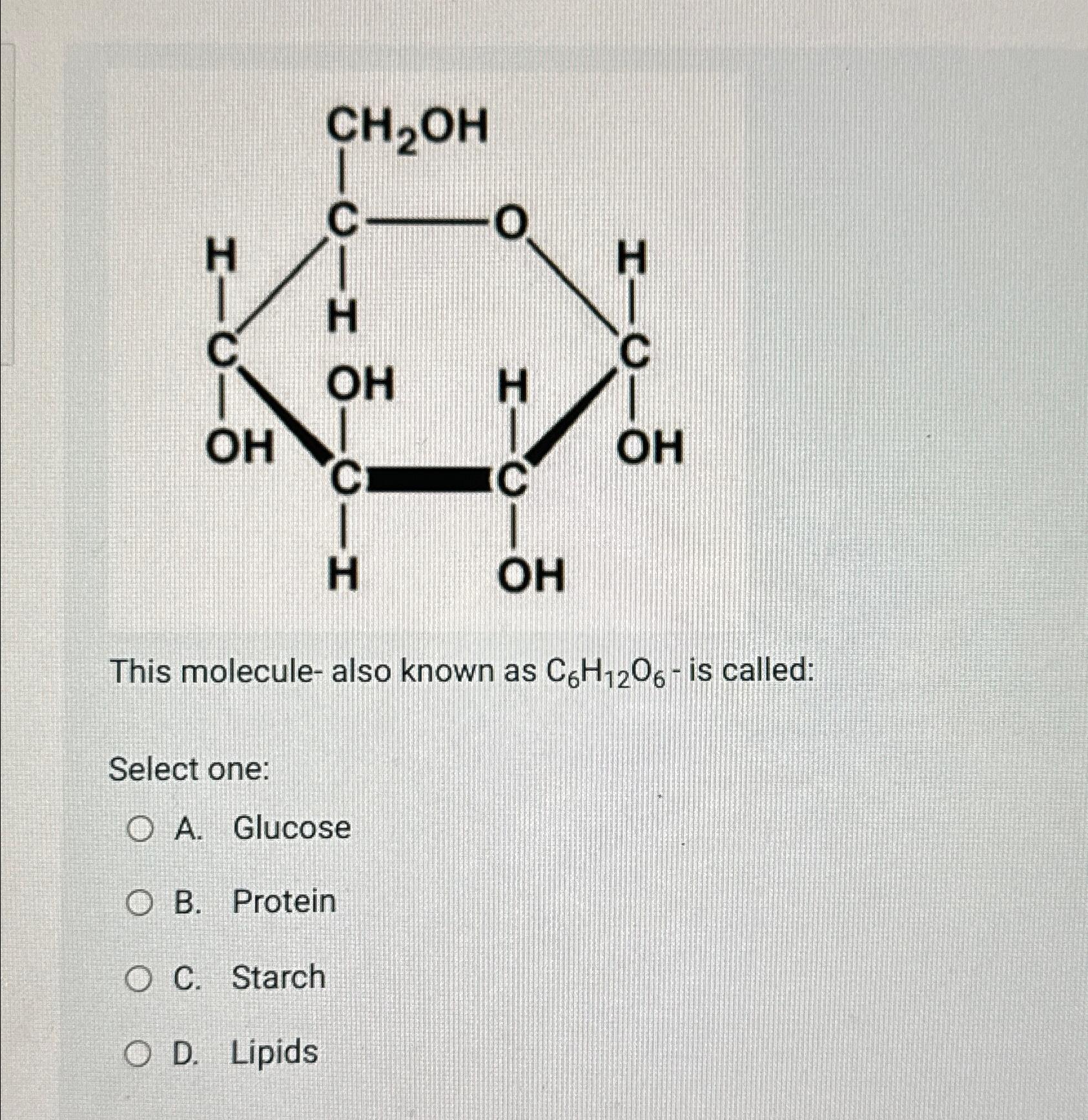 Solved This molecule-also known as C6H12O6 - ﻿is | Chegg.com