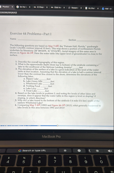 Solved Exercise 44 ﻿Problems-Part IName ?????? ﻿Section | Chegg.com