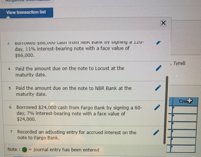 Solved Tyrell Co. entered into the following transactions