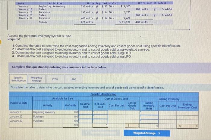 Solved ssume the perpetual inventory system is used. | Chegg.com