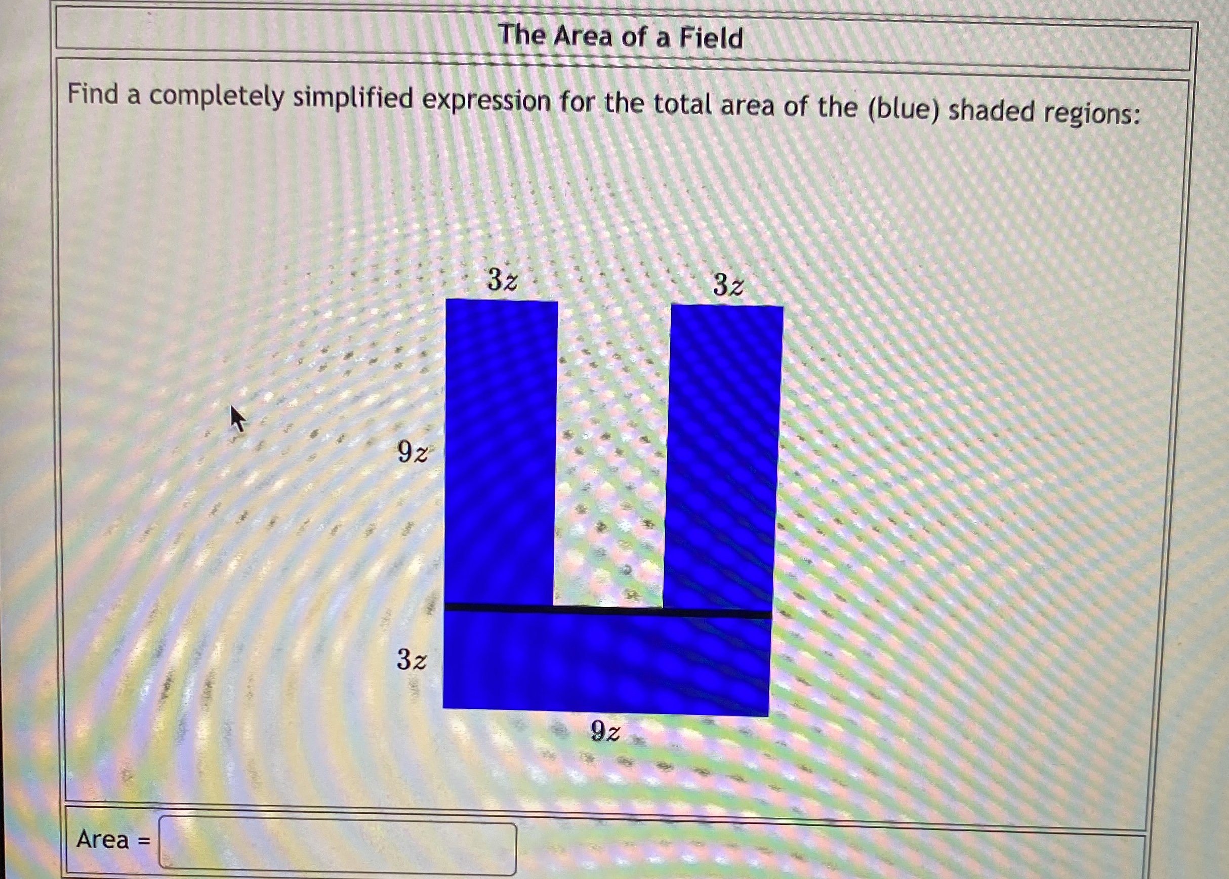 Solved the area of a fieldfind a completely simplified chegg