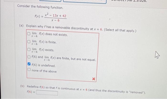 Solved Consider The Following Function F X X−6x2−13x 42