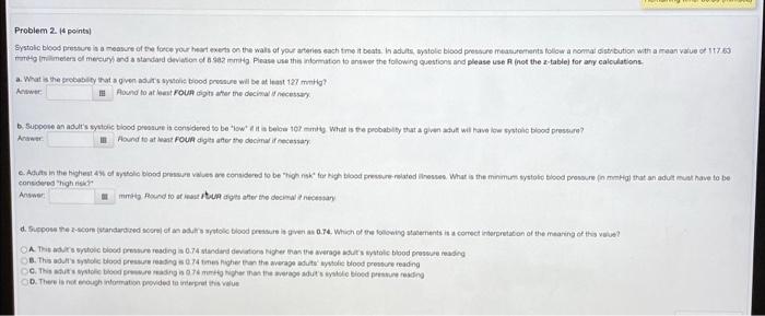 Solved Problem 2. 14 points Systolic blood pressure more of | Chegg.com