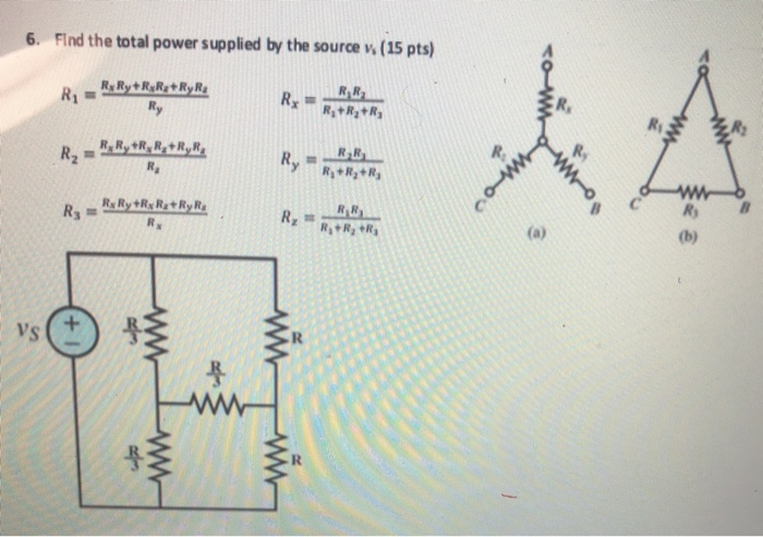 Solved 6 Find The Total Power Supplied By The Source V Chegg Com