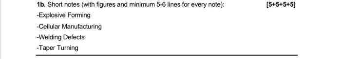 Solved 1b. Short notes (with figures and minimum 5-6 lines | Chegg.com