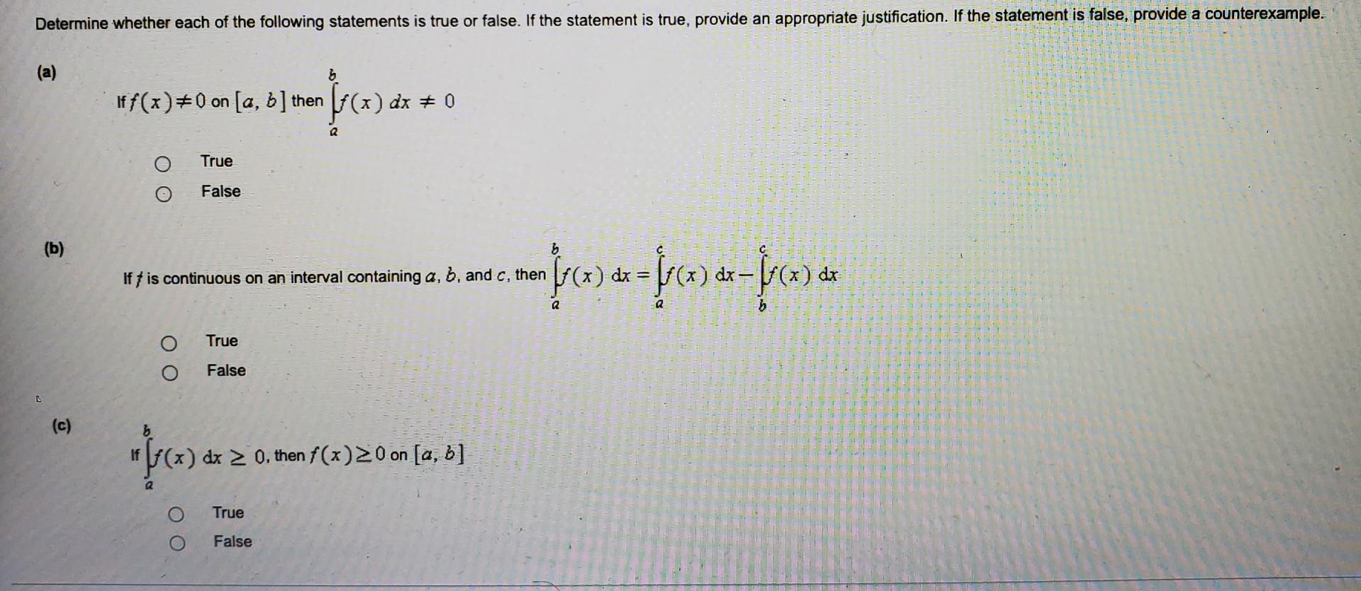 Solved Determine whether each of the following statements is | Chegg.com