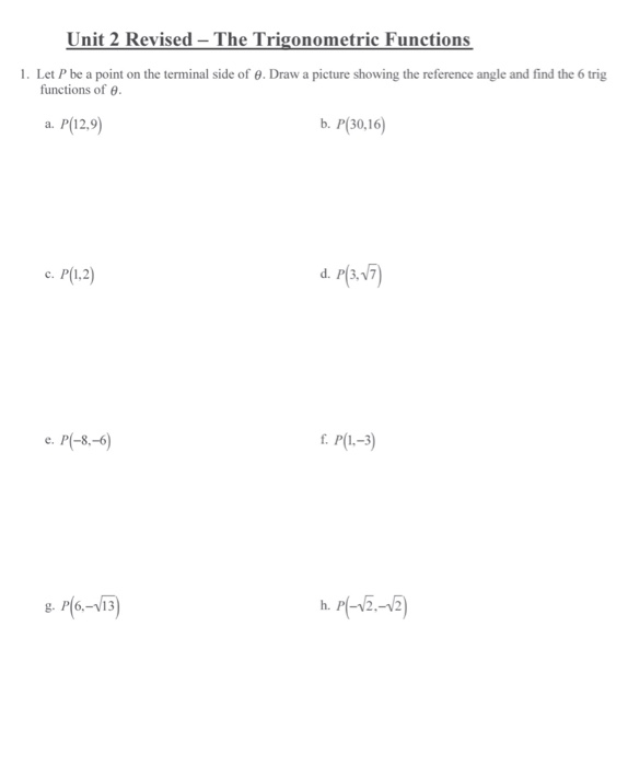 unit 2 revised the trigonometric functions homework answers