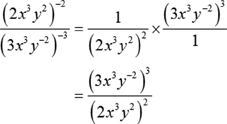 simplify negative exponents