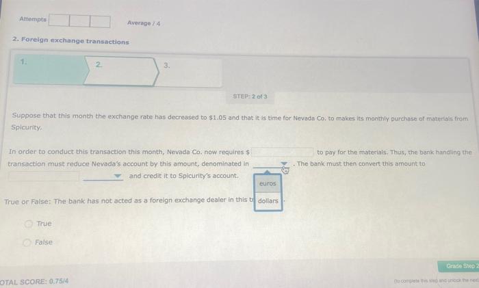 Solved Attempts Average 4 2. Foreign exchange transactions 1 | Chegg.com