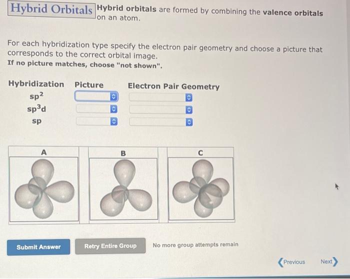 Solved Hybrid Orbitals Hybrid orbitals are formed by | Chegg.com