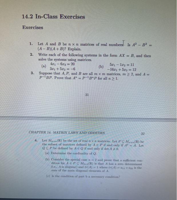 Solved 14.2 In-Class Exercises Exercises 1. 2. Let A And B | Chegg.com