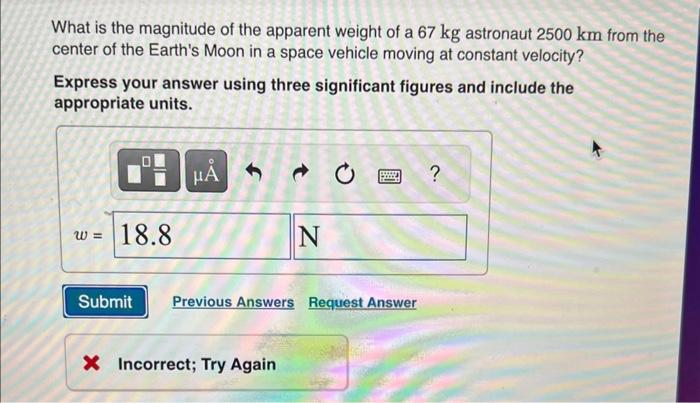 Solved What is the magnitude of the apparent weight of a 67 | Chegg.com