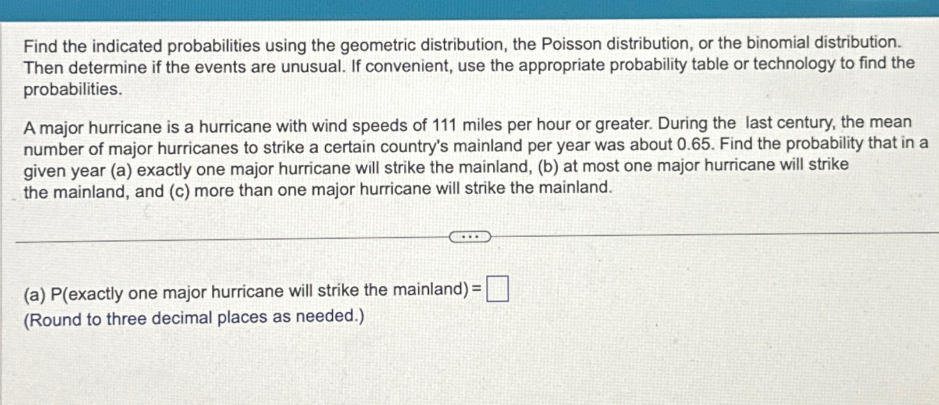 Solved Find The Indicated Probabilities Using The Geometric | Chegg.com