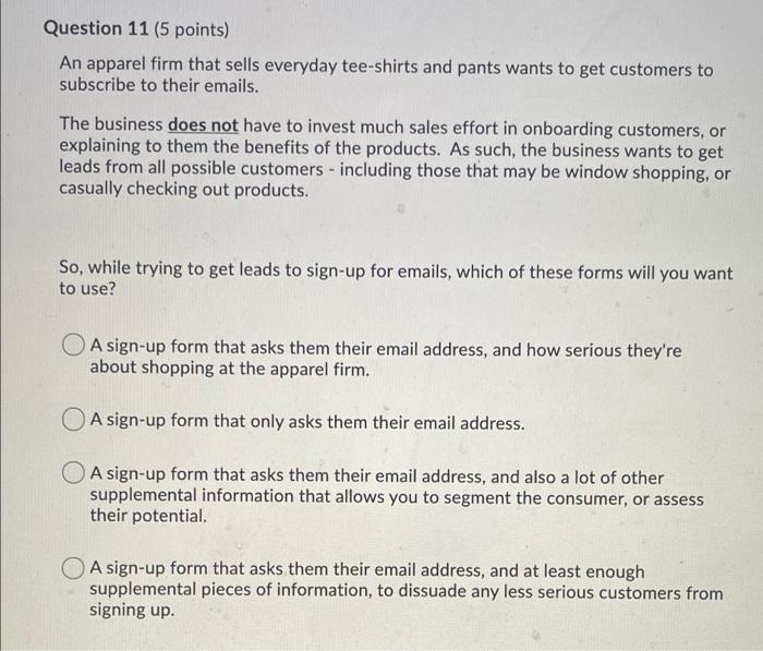 Solved Question 10 (5 Points) What All Can A/B Test Help You | Chegg.com