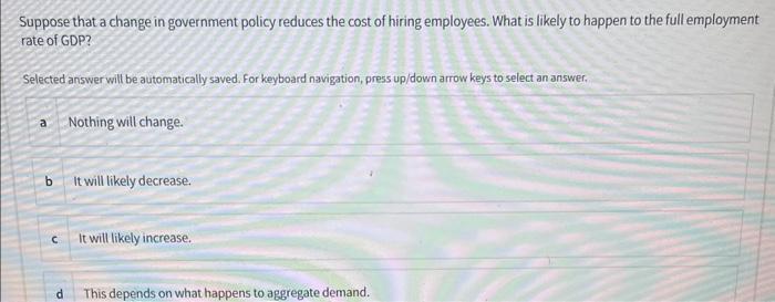 Solved Suppose that a change in government policy reduces | Chegg.com