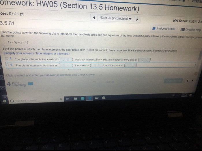Solved omework: HW05 (Section 13.5 Homework) /25/20 Lore: 0 | Chegg.com