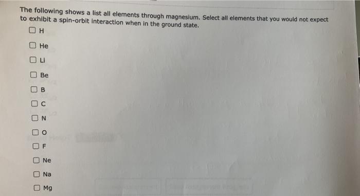 Solved The following shows a list all elements through | Chegg.com