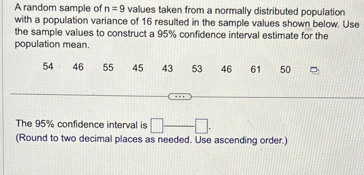 Solved A random sample of n=9 ﻿values taken from a normally | Chegg.com