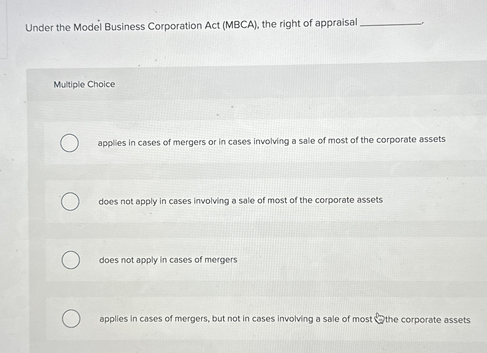 Solved Under the Model Business Corporation Act (MBCA), ﻿the