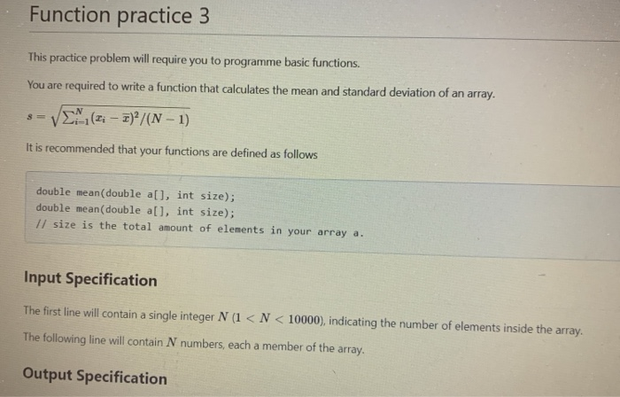 Solved Function practice 3 This practice problem will | Chegg.com