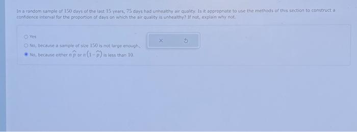 Solved In a random sample of 150 days of the last 15 years, | Chegg.com