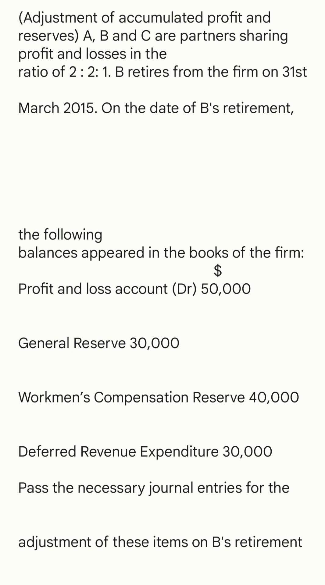 Solved (Adjustment Of Accumulated Profit And Reserves) A, B | Chegg.com