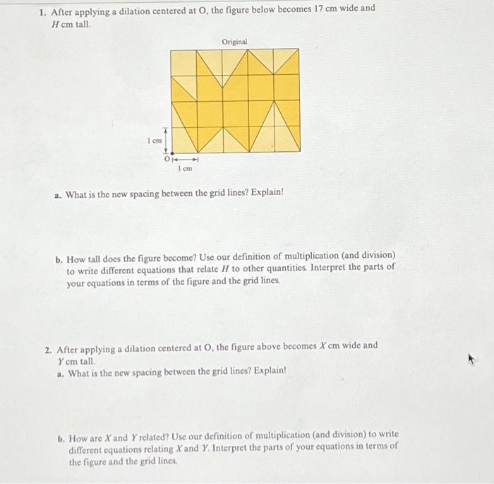 1 After Applying A Dilation Centered At O The Chegg Com   Image