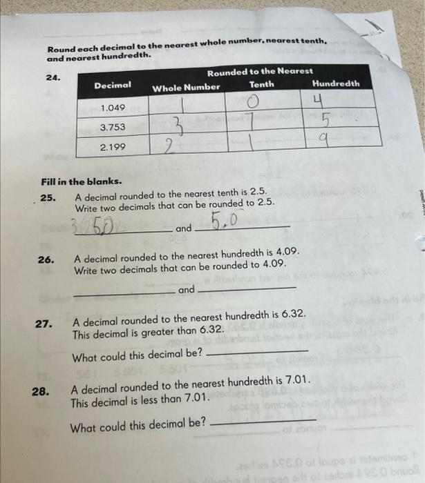 round each decimal to the nearest whole number 1.47