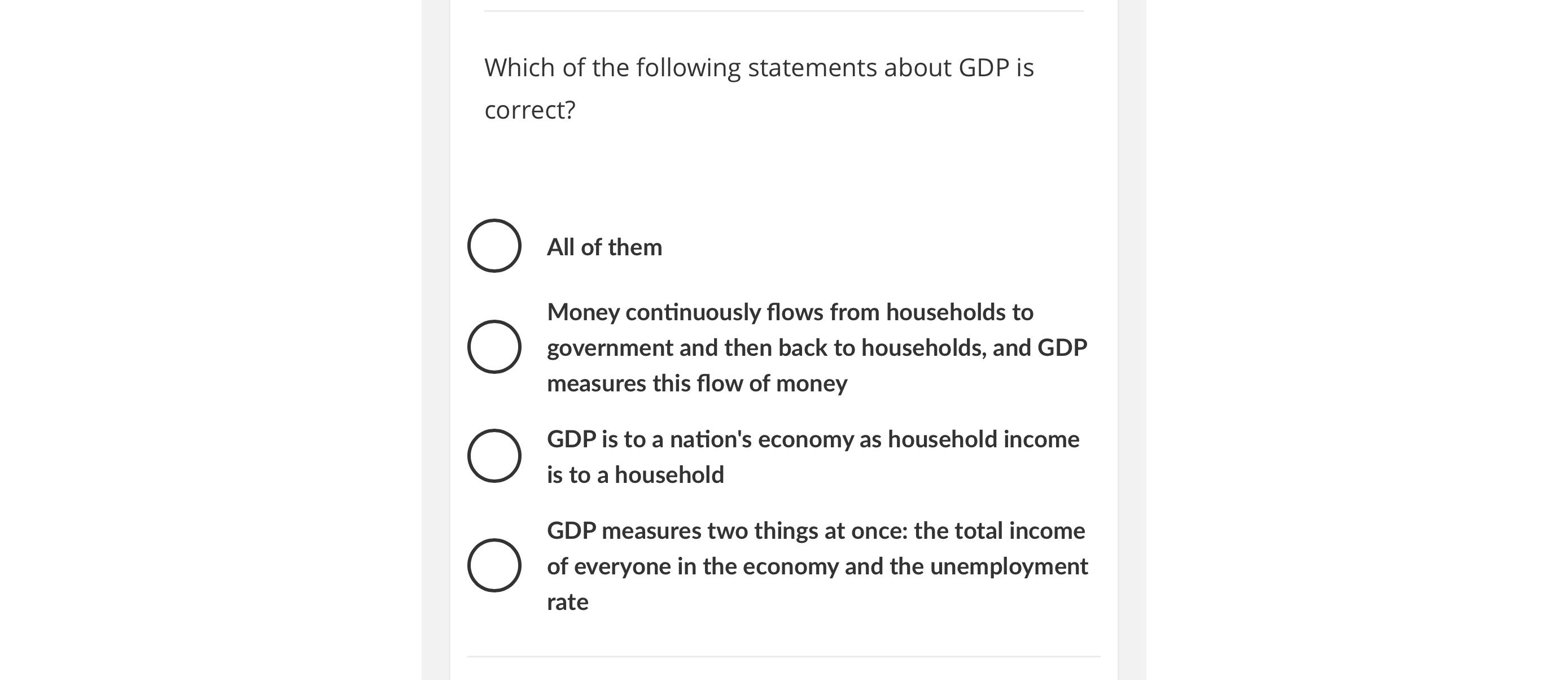 Solved Which of the following statements about GDP is | Chegg.com