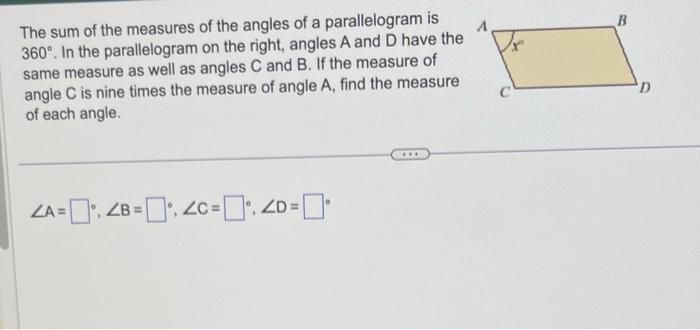 Solved The sum of the measures of the angles of a | Chegg.com